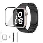 For Apple Watch Series 41mm Original Buckle 316 Steel Watch Band with 3D Curved Film(Black)
