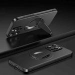 For iPhone 15 Pro Spaceship MagSafe Folding Holder Phone Case(Black)