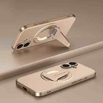 For iPhone 17 Spaceship MagSafe Folding Holder Phone Case(Desert Gold)