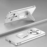 For Honor X70 5G Spaceship MagSafe Folding Holder Phone Case(Silver White)