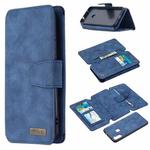 For Samsung Galaxy A11 Detachable Frosted Magnetic Horizontal Flip Leather Case with Card Slots & Holder & Zipper Wallet & Photo Frame(Blue)