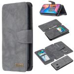 For Samsung Galaxy A20 / A30 Detachable Frosted Magnetic Horizontal Flip Leather Case with Card Slots & Holder & Zipper Wallet & Photo Frame(Grey)