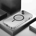For iPhone 14 Plus Spring Buckle MagSafe Magnetic Metal Phone Case(Silver)