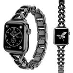 For Apple Watch 38 / 40 / 41 / S10 42mm xDfind V-shaped Metal Watch Band(Black)