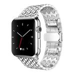 For Apple Watch 42 / 44 / 45 / 46 / 49mm xDfind Dragon Texture Metal Watch Band(Silver)