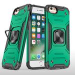 For iPhone 6 & 6s Magnetic Armor Shockproof TPU + PC Case with Metal Ring Holder(Deep Green)