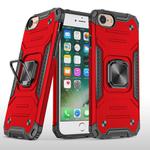 For iPhone 7 & 8 & SE 2020 Magnetic Armor Shockproof TPU + PC Case with Metal Ring Holder(Red)