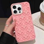 For iPhone 14 Pro Oil-sprayed 3D Flower Diamond TPU Phone Case(Pink)
