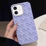 For iPhone 11 Oil-sprayed 3D Flower Diamond TPU Phone Case(Light Purple)