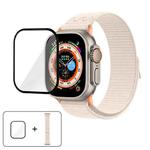 For Apple Watch Ultra 2 / 1 49mm Nylon Loop Watch Band with 3D Curved Film(Starlight)