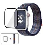 For Apple Watch Series 42mm Nylon Loop Watch Band with 3D Curved Film(Royal Blue Orange)