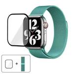 For Apple Watch Series 38mm Milanese Stainless Steel Watch Band with 3D Curved Film(Soft Blue)