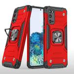 For Samsung Galaxy S20 Magnetic Armor Shockproof TPU + PC Case with Metal Ring Holder(Red)