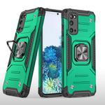For Samsung Galaxy S20 Magnetic Armor Shockproof TPU + PC Case with Metal Ring Holder(Deep Green)