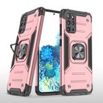 For Samsung Galaxy S20 Plus Magnetic Armor Shockproof TPU + PC Case with Metal Ring Holder(Rose Gold)
