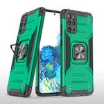 For Samsung Galaxy S20 Plus Magnetic Armor Shockproof TPU + PC Case with Metal Ring Holder(Deep Green)