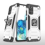 For Samsung Galaxy S20 Plus Magnetic Armor Shockproof TPU + PC Case with Metal Ring Holder(Silver)