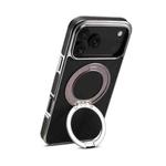 For iPhone 17 Pro Max Denior A23 Magnetic Holder Electroplating Genuine Leather Phone Case(Black)