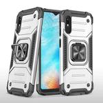 For Samsung Galaxy A10e Magnetic Armor Shockproof TPU + PC Case with Metal Ring Holder(Silver)