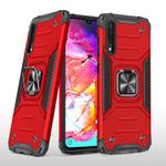 For Samsung Galaxy A70 Magnetic Armor Shockproof TPU + PC Case with Metal Ring Holder(Red)