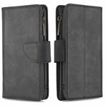 For Samsung Galaxy Note20 Skin Feel Detachable Magnetic Zipper Horizontal Flip PU Leather Case with Multi-Card Slots & Holder & Wallet & Photo Frame & Lanyard(Black)