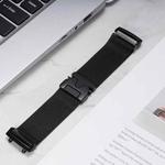 For  Amazfit T-Rex 3 Parachute Snap Buckle Milanese Stainless Steel Watch Band(Black)