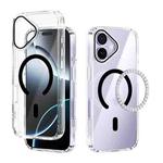 For iPhone 17 ABEEL MagSafe Magnetic Color Ring Anti-scratch Transparent Phone Case(Black)