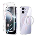 For iPhone 17 ABEEL MagSafe Magnetic Color Ring Anti-scratch Transparent Phone Case(Pink)