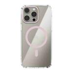 For iPhone 15 Pro Max ABEEL MagSafe Magnetic Color Ring Anti-scratch Transparent Phone Case(Pink)