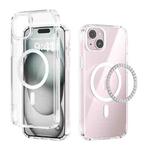 For iPhone 15 ABEEL MagSafe Magnetic Color Ring Anti-scratch Transparent Phone Case(White)