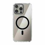 For iPhone 13 Pro ABEEL MagSafe Magnetic Color Ring Anti-scratch Transparent Phone Case(Black)