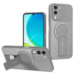 For vivo Y29s 5G / Y04 4G / Y19e Carbon Fiber Texture MagSafe Phone Case with Holder(Grey)