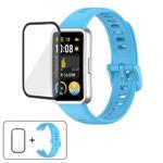 For Huawei Band 9 / 9 NFC Colorful Buckle Silicone Watch Band with 3D Curved Film(Sky Blue)