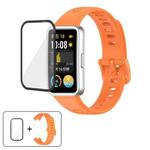 For Huawei Band 8 / 8 NFC Colorful Buckle Silicone Watch Band with 3D Curved Film(Orange)