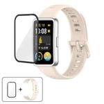 For Huawei Band 8 / 8 NFC Colorful Buckle Silicone Watch Band with 3D Curved Film(Starlight)