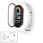 For Xiaomi Smart Band 9 / 9 NFC Solid Color Silicone Watch Band with 3D Curved Film(White)
