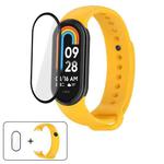 For Xiaomi Smart Band 9 / 9 NFC Solid Color Silicone Watch Band with 3D Curved Film(Vibrant Yellow)