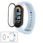 For Xiaomi Mi Band 8 / 8 NFC Solid Color Silicone Watch Band with 3D Curved Film(Light Blue)