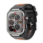 GTS9 1.96 inch TFT Screen Outdoor Rugged Smart Watch 3ATM Waterproof(Dark Grey+Orange)
