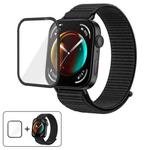 For Huawei Watch Fit 4 Pro Nylon Loop Hook and Loop Fastener Watch Band with 3D Curved Film(Black)