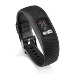 For Garmin Vivofit 4 xDfind Silver Buckle Silicone Sport Watch Band, Size:S(Black)