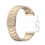 For Fitbit Versa 3 / Fitbit Sense 3-Beads Stainless Steel Watch Band with Disassembly Tools(Champagne Gold)