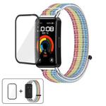For Huawei Band 8 / 8 NFC Nylon Hook and Loop Fastener Watch Band with 3D Curved Film(Rainbow)