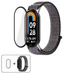For Xiaomi Smart Band 10 / 10 NFC Nylon Hook and Loop Fastener Watch Band with 3D Curved Film(Midnight Blue)
