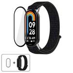 For Xiaomi Smart Band 10 / 10 NFC Nylon Hook and Loop Fastener Watch Band with 3D Curved Film(Official Black)