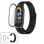 For Xiaomi Smart Band 9 / 9 NFC Milanese Stainless Steel Watch Band with 3D Curved Film(Black)