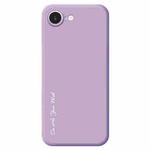 For iPhone 16e Do As You Wish A1440 Fine Hole Straight Edge Silicone Phone Case(Purple)