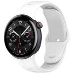 For vivo Watch 5 xDfind Silver Buckle Pure Color Silicone Watch Band(White)