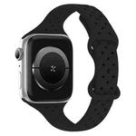 For Apple Watch 38 / 40 / 41 / S10 42mm xDfind Butterfly Buckle Braid Silicone Watch Band(Black)