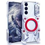 For Samsung Galaxy S24 FE 5G Rotating Bracket Hollow Metal Phone Case(Silver)